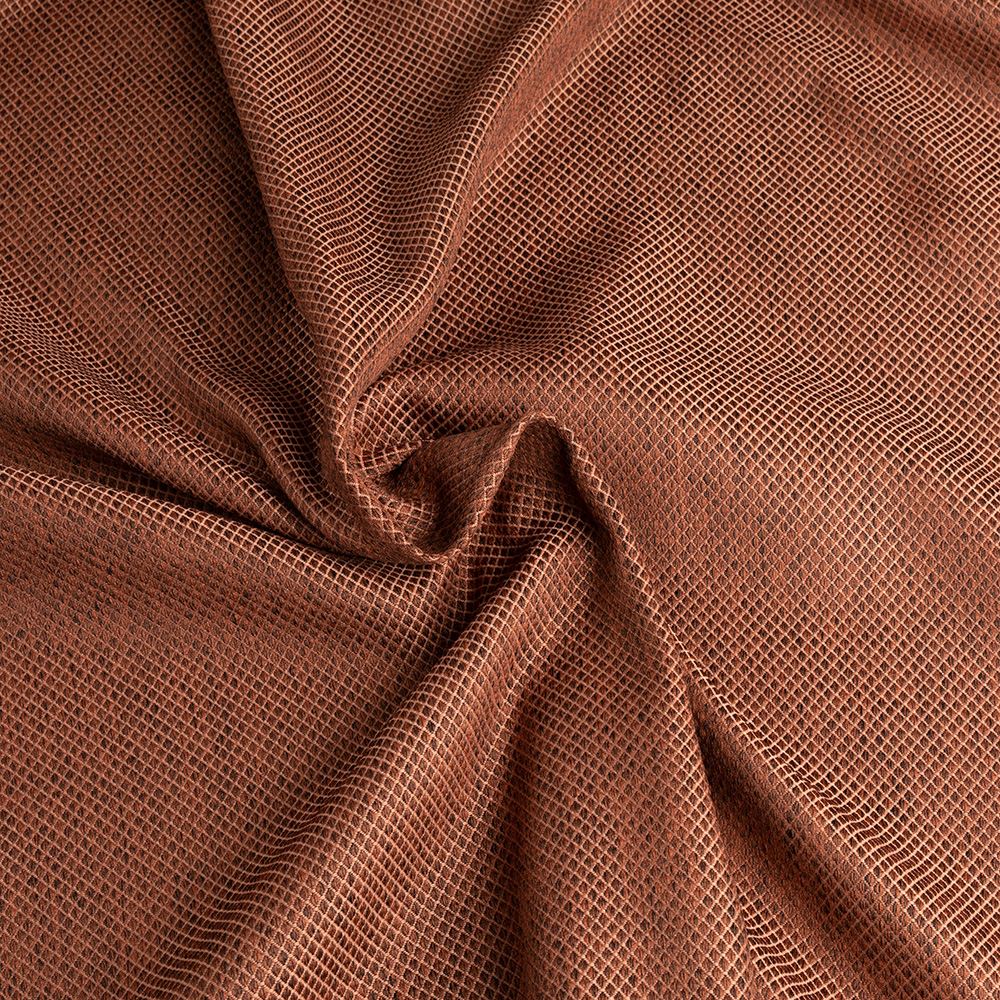 Draped copper textured bespoke fabric